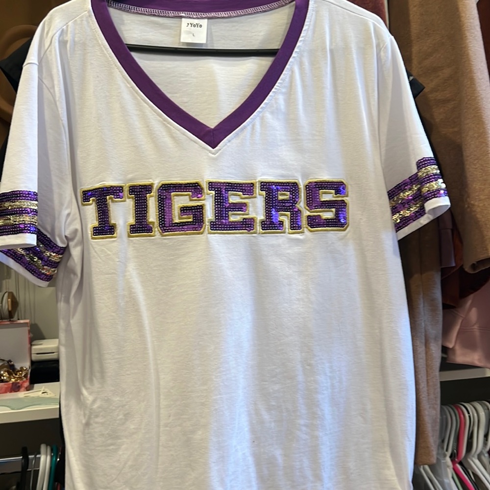 LSU TIGERS SEQUIN SHIRT